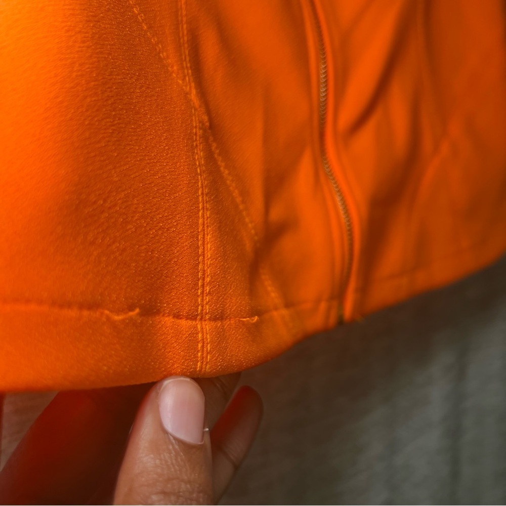 Karen Millen Neon Orange Figure Form Bodice Zip-Front Sleeveless Tank Top 8 - Picture 14 of 14